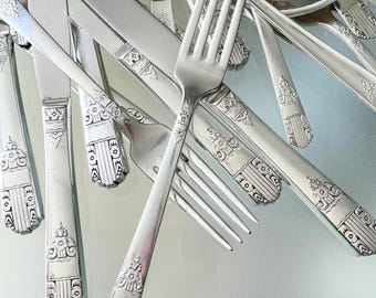Silver Plated Flatware, Harmony by WMA Rogers, Set for 8 People