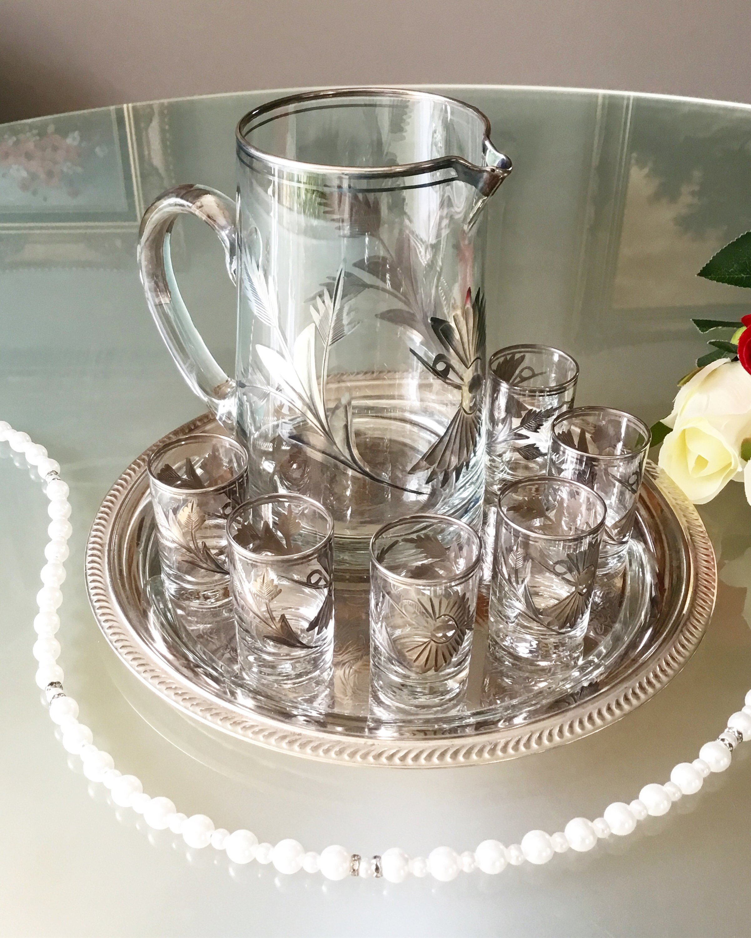 Vintage Cocktail Pitcher Set ( Silver Tray NOT INCLUDED) - Etsy