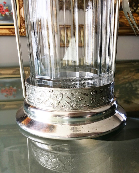 Jewelry Silver & Art Palace /アンティーク花瓶 Victorian Silver Plated Pickle Castor With Glass Insert. - Etsy
