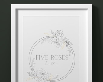 Five Roses | Crescent City art | HOEAB | HOSAB | Officially Licensed Sarah J Maas Digital Print