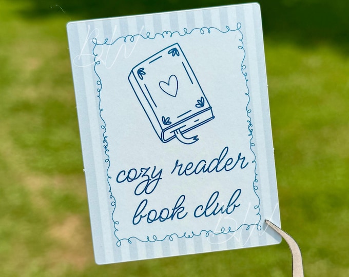 Cozy Reader Book Club Sticker | Funny Bookish Vinyl Sticker for Readers | Reader Sticker for Planners, Laptops, Kindles, Water Bottles
