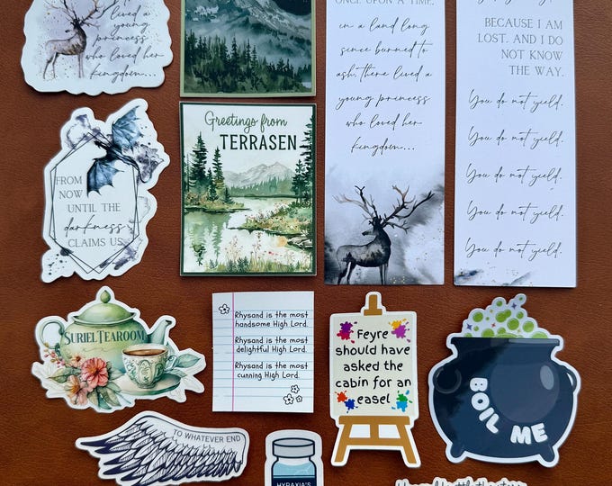 LAST CHANCE Sarah J Maas Sticker Bundle | ACOTAR Crescent City Throne of Glass Stickers | Officially Licensed Sarah J Maas Sticker Pack