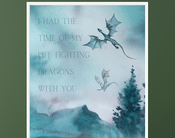 Fighting Dragons Digital Print | Long Live Art