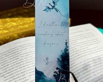 I'd Rather Be Reading About Dragons Bookmark | Fantasy Bookmark