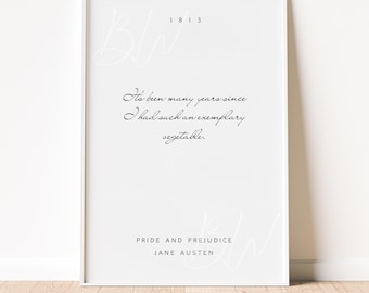 Exemplary Vegetable | Pride and Prejudice Quote Digital Print | Pride and Prejudice Art | Jane Austen Wall Art