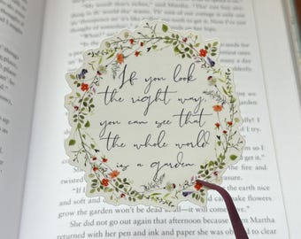The Whole World Is A Garden | Secret Garden Sticker | Frances Hodgson Burnett Sticker | Book Sticker | Kindle Sticker
