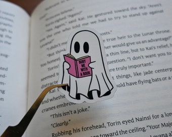 Bury Me With A Book Ghost Sticker | Book Sticker | Reading Sticker | Kindle Sticker