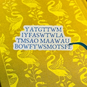 YATGTTWMIYFASWTWLATMSAOMAAWAUBOWFYWSMOTSFE | Jane Austen Sticker | Pride and Prejudice Sticker | Book Sticker | Kindle Sticker