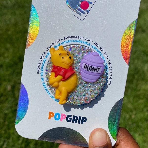Winnie the Pooh Inspired Popsocket | Disney Popsocket | Pooh Popsocket | pop socket | phone grip | badge reel  | Disney world | Disneyland
