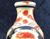 Antique Miniature Vase, Imari Vase, Antique Japanese, Floral Design, Small Bottle Vase, Specimen Display, Collectors 39 Item, Cabinet Piece