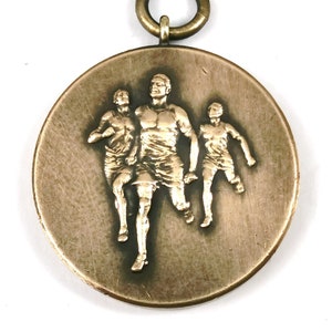 Kostenloser POST - einzigartige Vintage Fob, Bronze Anhänger, Vintage Leichtathletik, Akademie Sport, Mitte des 20. Jahrhunderts, Sportliche Anhänger, 220 Yards, einzigartig