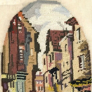 Unique Antique Tapestry, Hand Embroidered Tapestry, Street View, Shambles York, Social History, Family Heirloom, Historical Tapestry, Unique