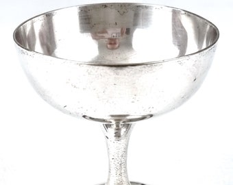 Antique Hotelware, Sorbet Dish, Distressed Look, Small Ice Cream Bowl, Silver Plate, Stag & Pheasant Hotel, Walker and Hall, Art Deco, 1922