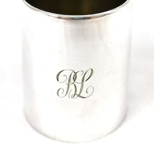 Elegant Vintage, Christening Cup, Silver Plate, Engraved Initials, Cooper Brothers, Small Child&#39;s Cup, Art Deco, Family Heirloom, Decorative