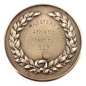 Vintage Medallion, Presentation Medal, Athletic Meeting, Relay Race, Art Deco, Phillips Aldershot, Running Award, Bronzed Metal, Unique