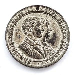Royal Commemorative, Antique Medal, Edward and Alexandra, 1863 Wedding, Royal Event, Historical Wedding, Price of Wales, Windsor Castle