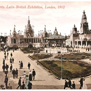 FREE POST - Historical Antique Postcard, Court of Arts, Latin-British Exhibition 1912, London Event, Unused Postcard, Valentines Postcard