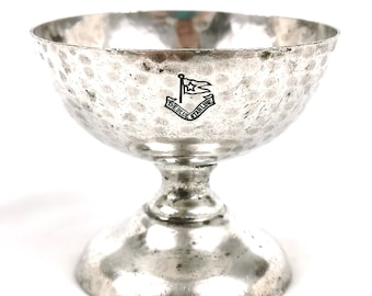 Vintage Dining, Silver Plate, Hammered Finish, Planished Effect, Elkington Plate, Blue Star Line, Nautical Tableware, Sorbet Dish, Ice Cream