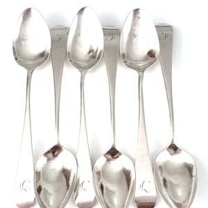 Georgian Silverware, Set of Six, Silver Teaspoons, Scottish Silver, Edinburgh 1810, Old English, Afternoon Tea, Elegant Tableware, Cutlery