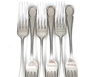 ヴィンテージフォークセット、6本セット、シルバープレート、7 3/4