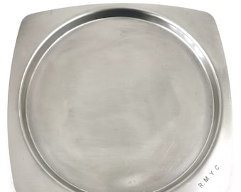 Vintage Stainless Steel, Old Hall, Stylish Tray, RMYC, Royal Motor Yacht Club, Nautical Theme, Table Decoration, Retro Home, Social History