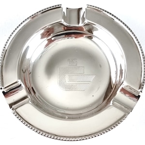 Small Sterling Silver Ashtray, Table Ashtray, Company Badge, Walker and Hall, Elegant Tableware, Mid Century, Retro Home, Historical Silver