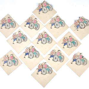 Kleines Papierhandwerk, Vintage Gedecke, Namenseinstellungen, Zwölf Rohling, Schiebe-Rikscha, Bunte Ergänzungen, Chinoiserie, Retro Home