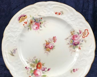 Unique Antique Plate, Dessert Plate, Antique Coalport, F Crook Retailer, London Retailer, Floral Sprays, Colorful Floral, Unique Antique