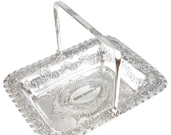 Beautiful Antique Basket, Chorley&#39;s Special Prize, Silver Plate, Swing Handle, Floral Tableware, Presentation Tableware, Unique Display