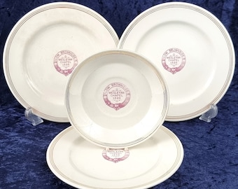 Rare Historical Ceramics, Saucer and Three Side Plates, Low Brownside, Wesleyan Chapel 1895, Religious Theme, Interesting Antiques, Display