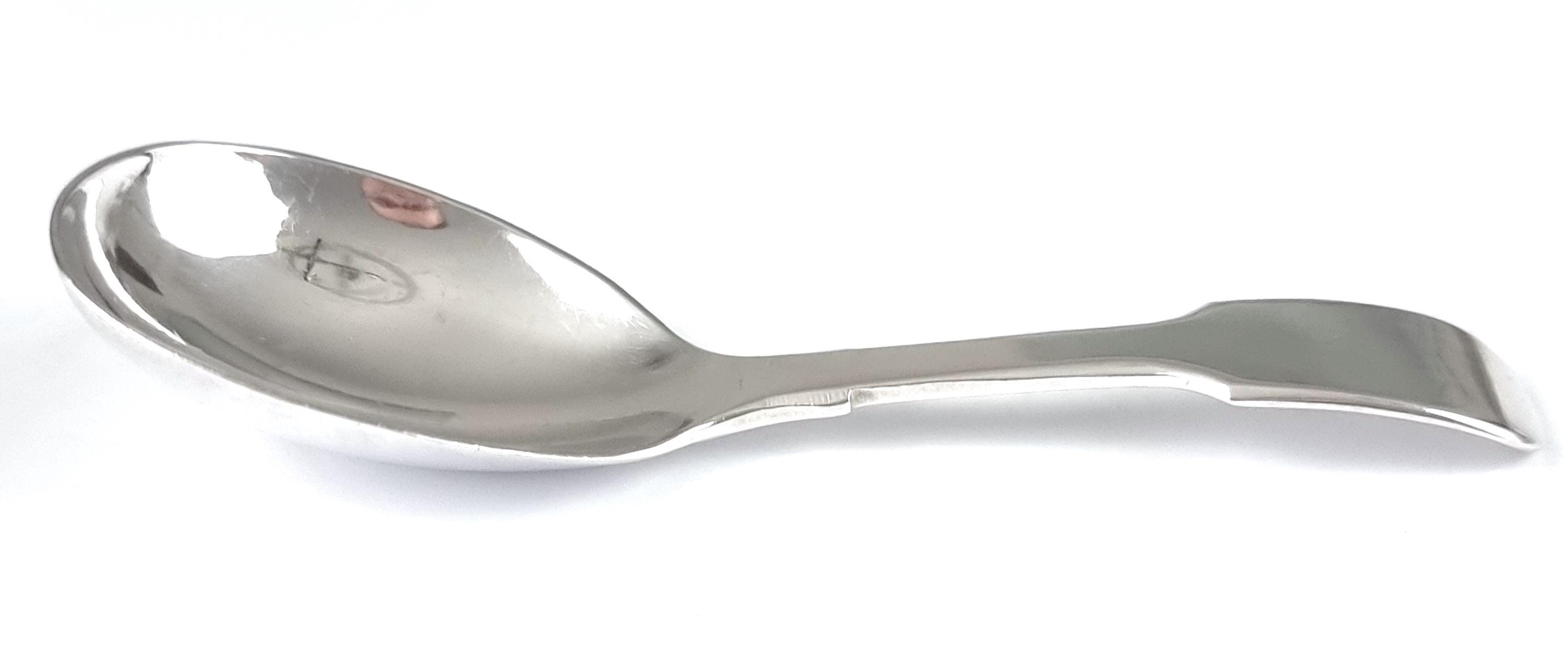 アンティーク キャディ スプーン、シルバー プレート、オールド