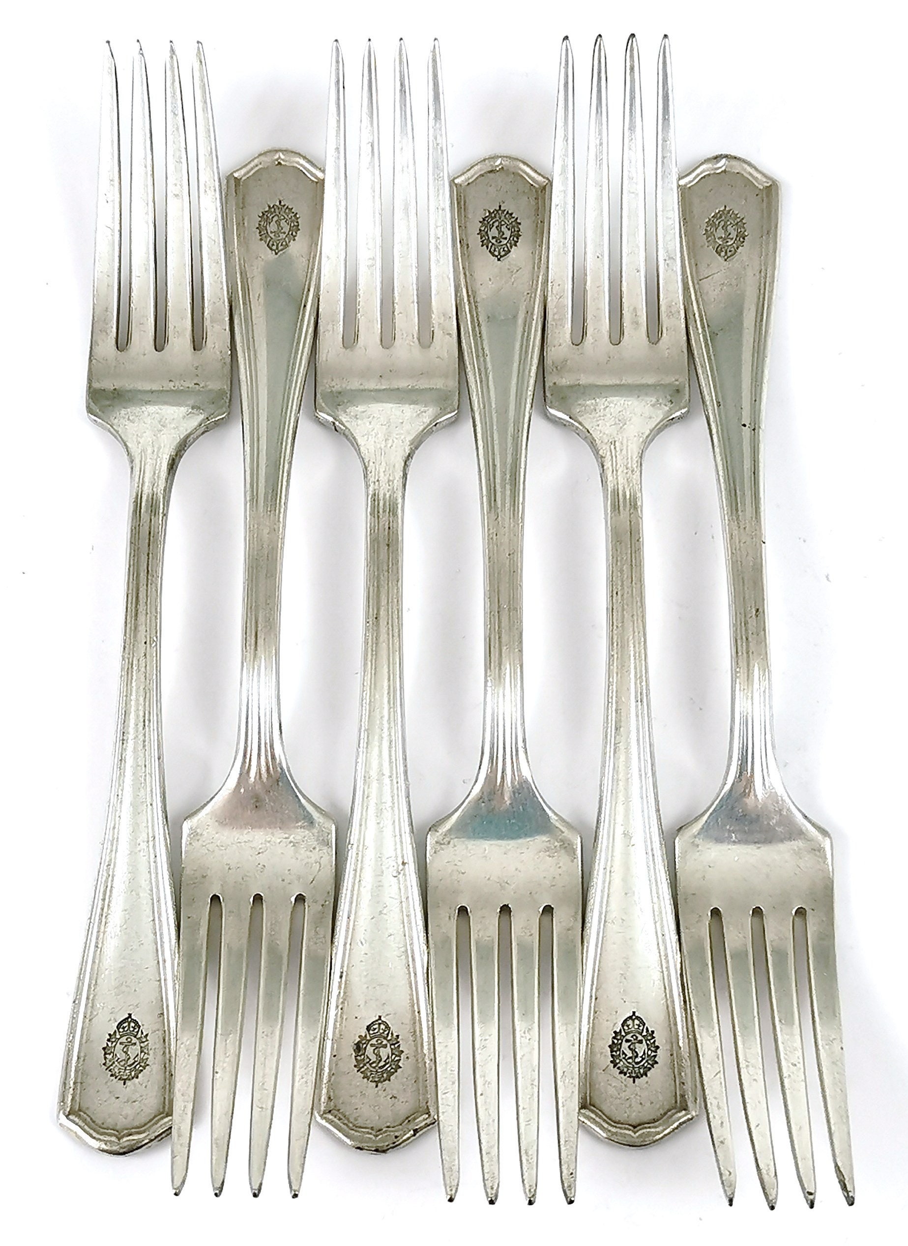 SET OF SIX Oneida Stainless MODERN ANTIQUE Pastry Forks 