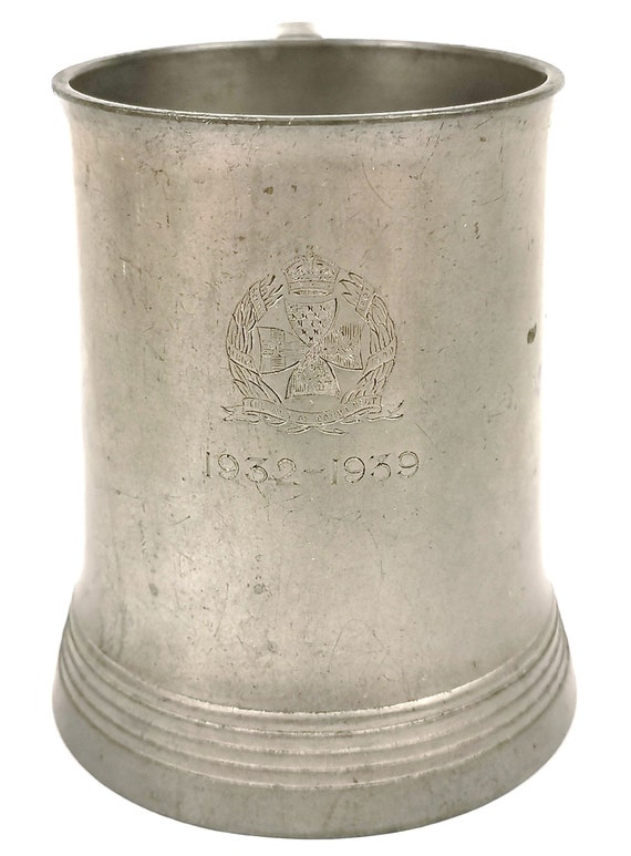 Historische Vintage Tankard Zinn Und Glas Wirtsinnen Des Etsy