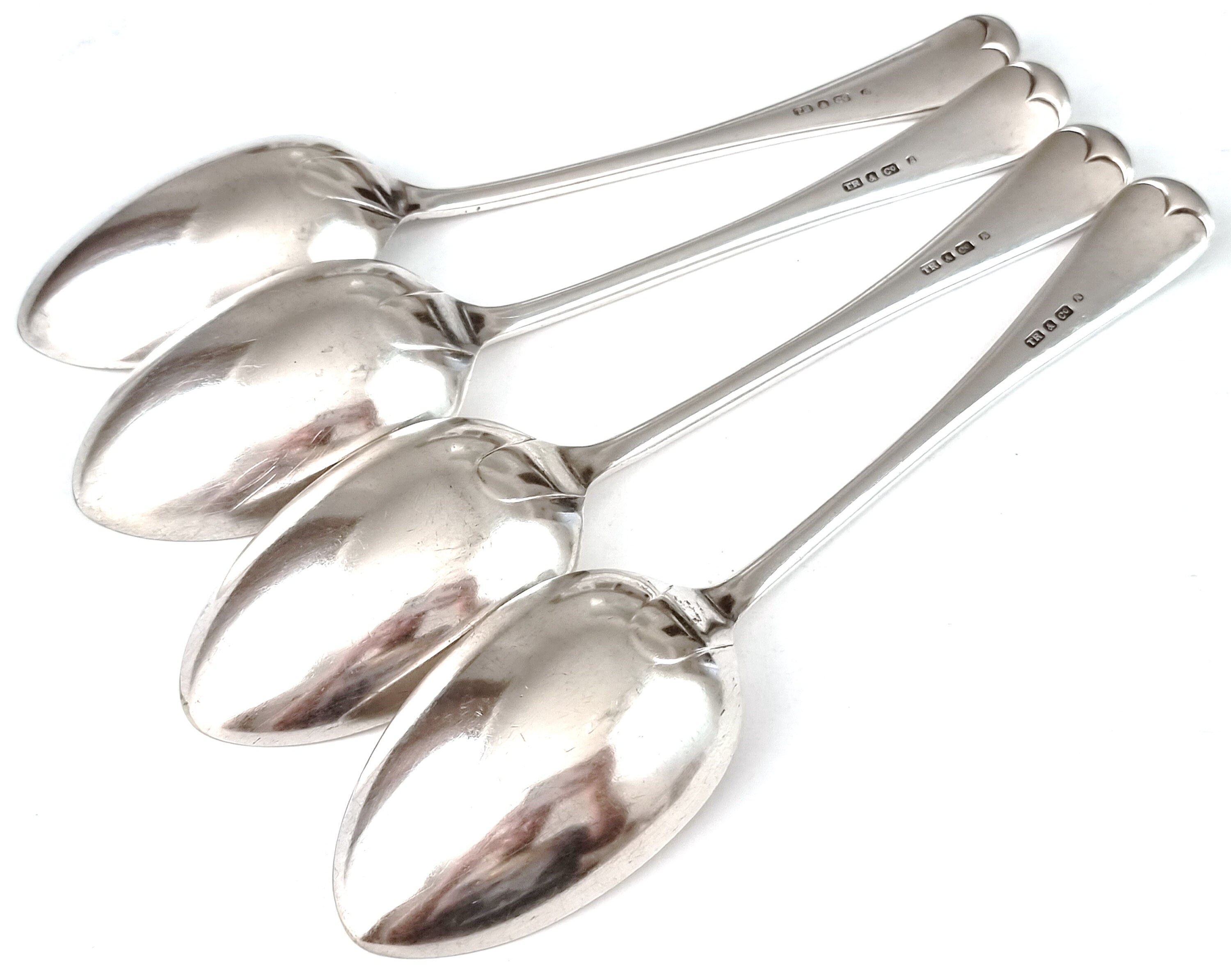 Table Spoon Set Cased Flatware, Set of Table Spoons, Set of Four, Silver Plate ...