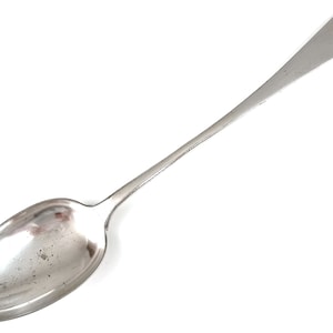 Notable Ware, LARGE Antique Spoon, Basting Spoon, Stuffing Spoon, Antique Silver Plate, Martin Hall, Engraved Monogram, Old English, Chic