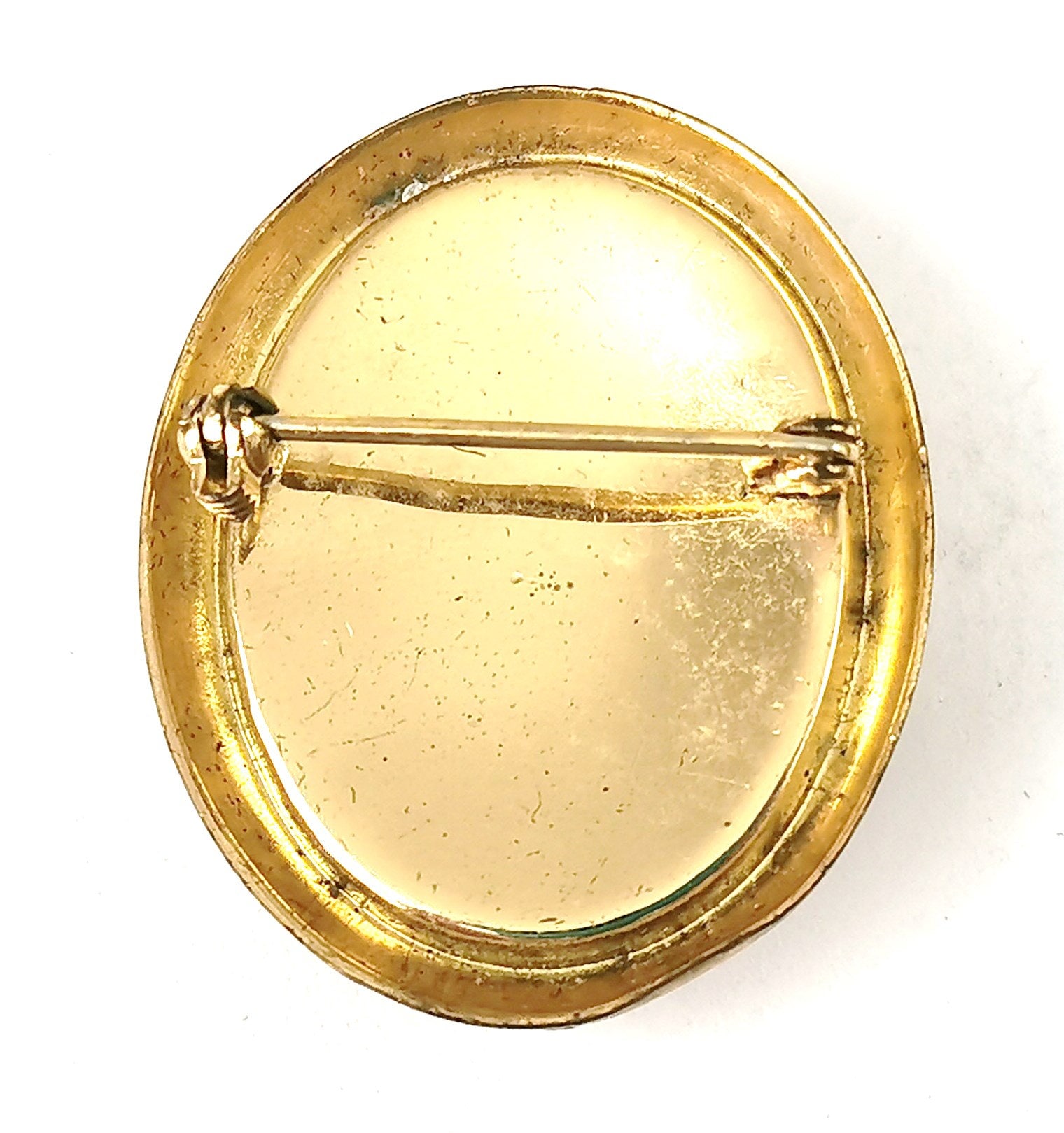 ヴィンテージ カメオ、カメオ ブローチ、左向き、女性の横顔、20 世紀