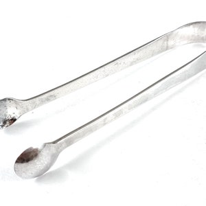 Rare Vintage Silver, M&EW Mark, Art Deco, Sugar Tongs, Slightly Planished, Floral Top, Afternoon Tea, Tea Tongs, Handmade Flatware, Scarce