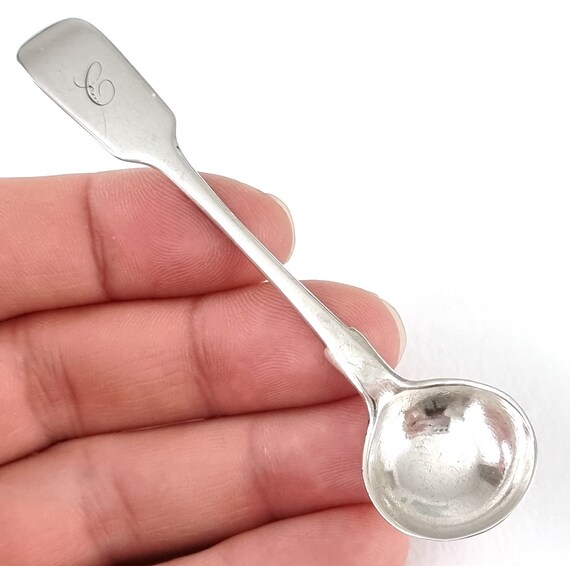 フランス】純銀／ソルトスプーン 調味料スプーン 小スプーン／2本