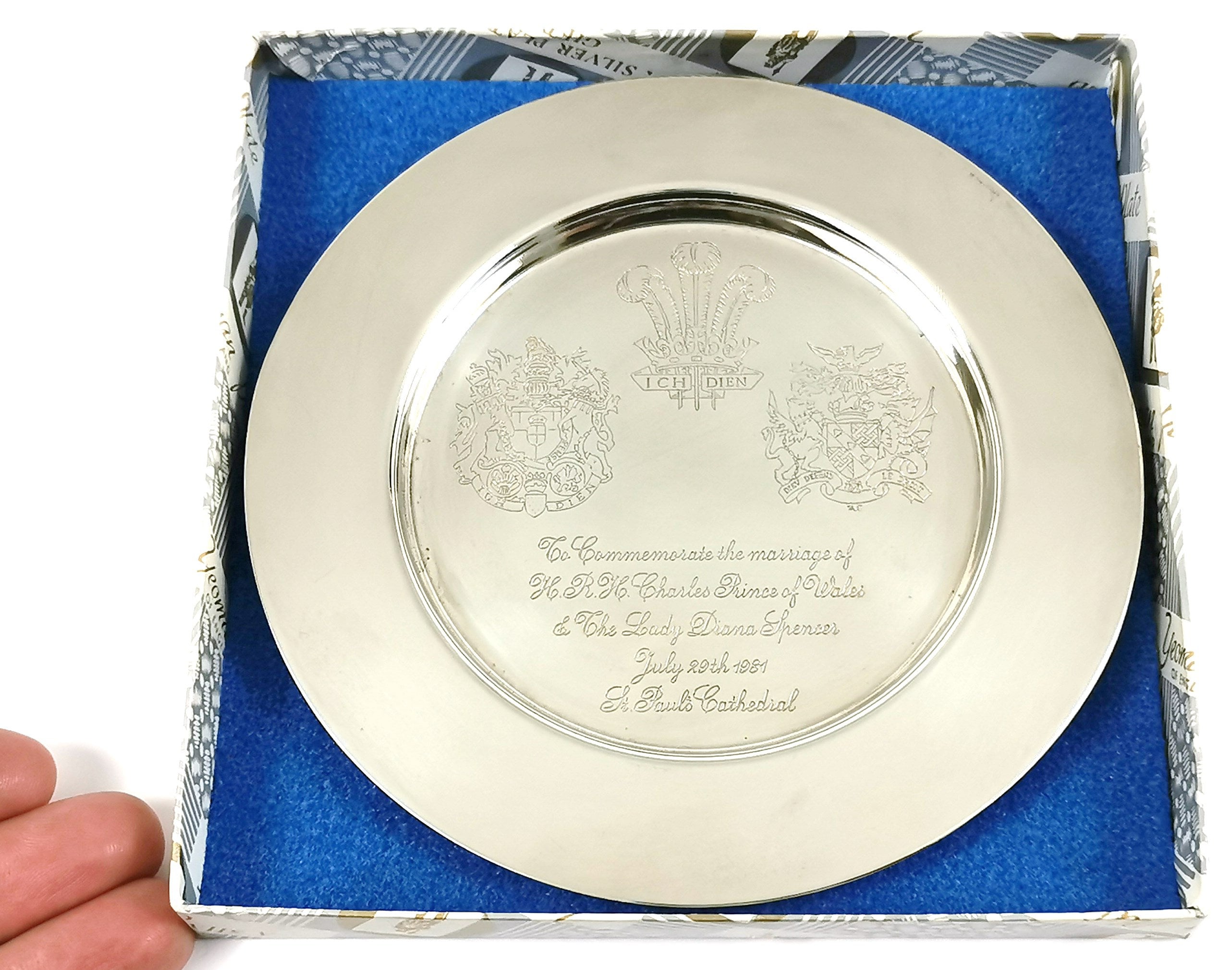 Boxed Vintage Tray, Yeoman Silver Plate, Royal Marriage, Charles