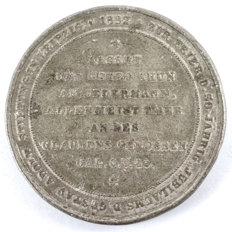 Antique Medallion, Scarce Medal, Gustav Adolf Foundation, Leipzig 1882, Commemorative Medal, Historical Medal, Curio Cabinet, Unique Size image 5