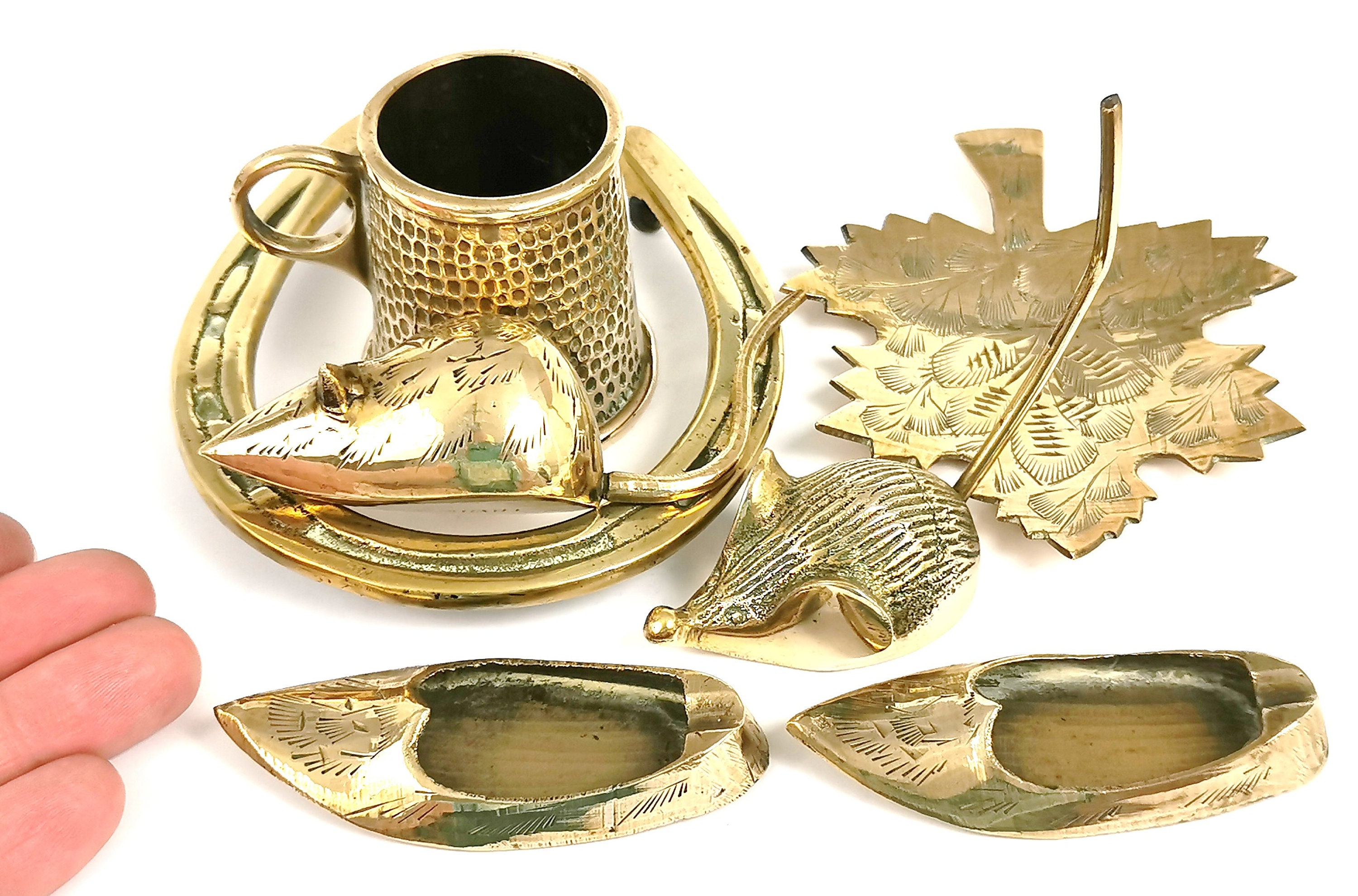 Mid-century Brass Mice Vintage Brass Animal Figurines 