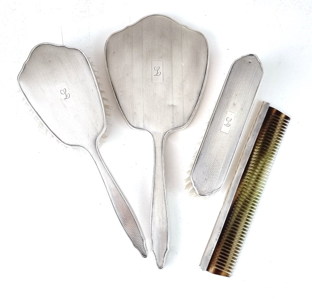 Dressing Table Set Brushes Mirror and Comb Sterling Silver Etsy