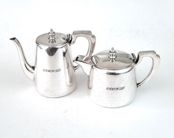 Small Teapot, Small Water Pot, Elkington Silver Plate, Athenaeum Court, Hotelware Style, Art Deco, Stylish Tableware, Bachelor Size, Unique