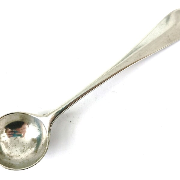 Traditional Silverware, Salt Spoon, Cruet Spoon, Spice Spoon, Elegant Silverware, Art Deco, Hanoverian, Rat Tail Pattern, G & S Co, 1929