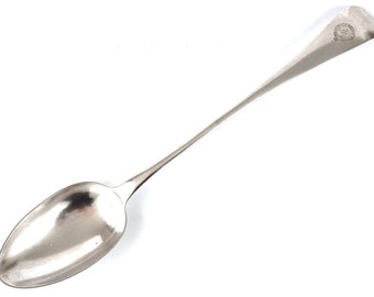 LARGE Antique Spoon, Stuffing Spoon, Basting Spoon, Silver Plate, Antique Hotelware, Norfolk Square Hotel, Elkington Flatware, Victorian