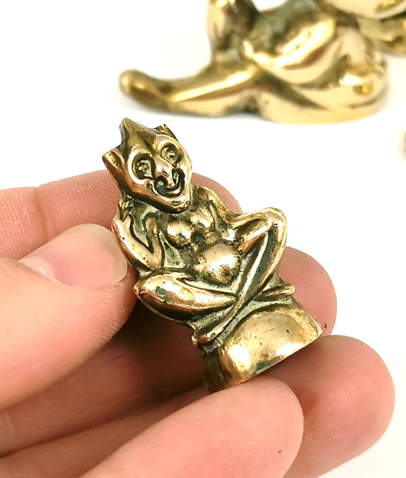ポーランド製真鍮人形 Vintage Job Lot, Miniature Brass, Brass Pixie, Lucky Pixie, Lucky
