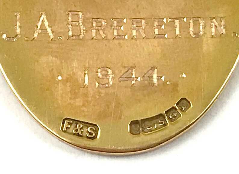 FREE POST RARE Cased Gold Medal 9ct Gold Brooch Watford Etsy