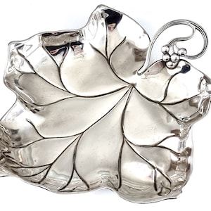 Unique Table Addition, Leaf Shaped Dish, WMF Tableware, Silver Plate, Naturalistic Style, Shallow Bowl, Ball Feet, Table Decoration, Unusual