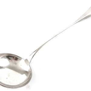 LARGE Vintage Ladle, Distressed Look, Soup Ladle, Serving Ladle, French Silver Plate, Farmhouse Kitchen, Dining Room, Serving Cutlery, Ladle