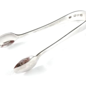 Small Sugar Tongs, Presentation Silver, Chester Sterling, Dainty Look, Sugar Nips, Art Deco, 25th Anniversary, B Initial, Child Size, Unique